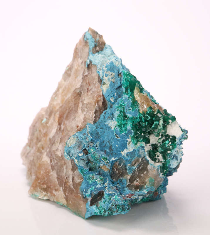 Dioptase, Shattuckite on Quartz, Kaokoveld Region, Namibia
