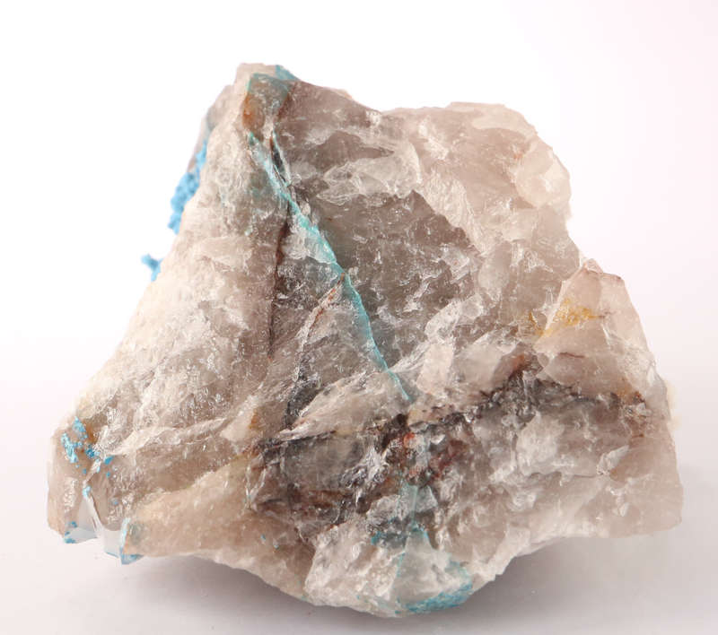 Shattuckite on Quartz, Kaokoveld Region, Namibia