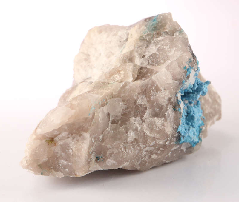 Shattuckite on Quartz, Kaokoveld Region, Namibia
