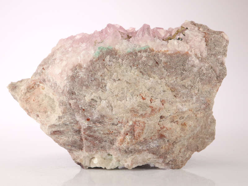 Kolwesite on Cobaltoan Calcite on Matrix, Mashamba West Mine, DRC