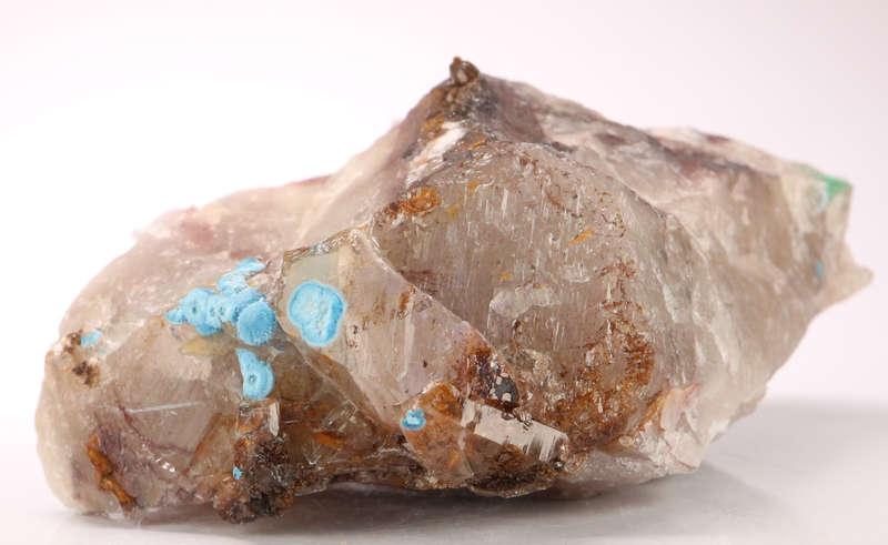 Shattuckite on Quartz, Kaokoveld Region, Namibia
