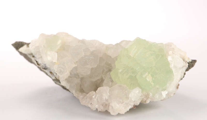 Prehnite on Quartz on Matrix, Gobobosebberge Mnt, Namibia