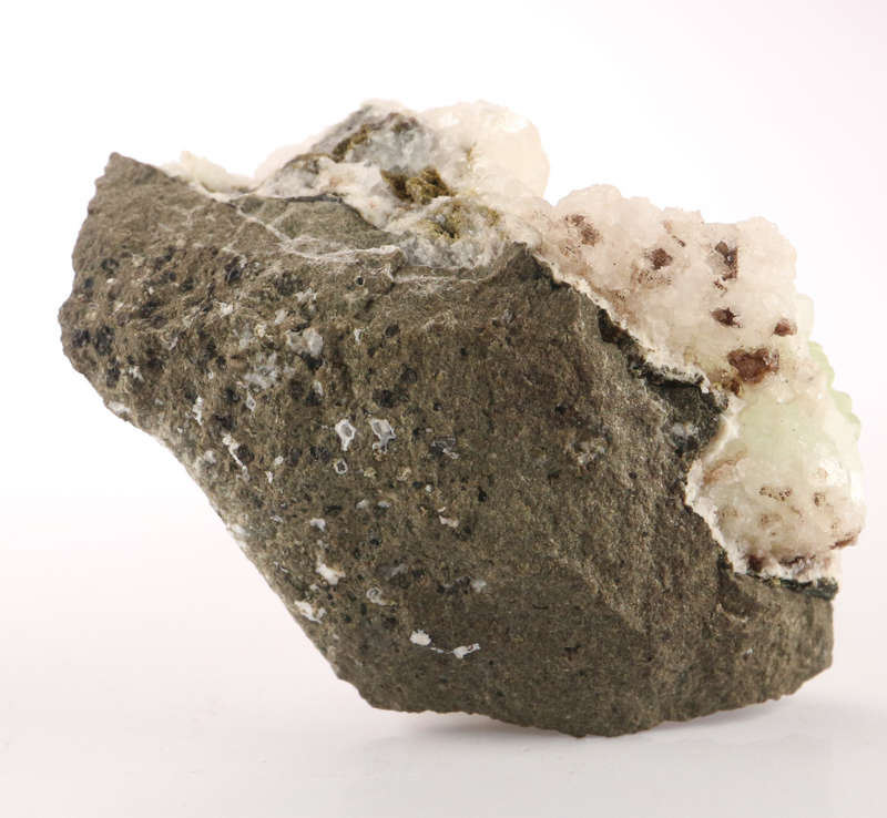 Prehnite on Quartz on Matrix, Gobobosebberge Mnt, Namibia