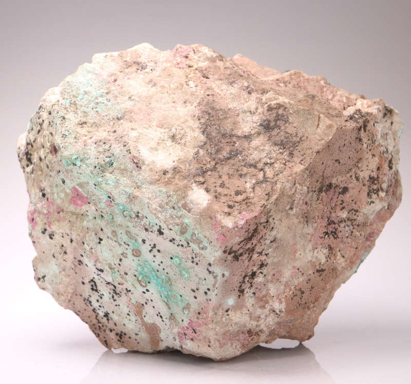 Cobaltoan Calcite on Plancheite on Matrix, Mashamba West Mine, DRC