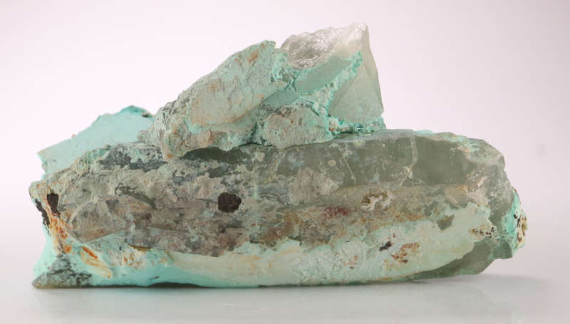Chrysocolla on Quartz , Artonvilla Mine, Musina, South Africa