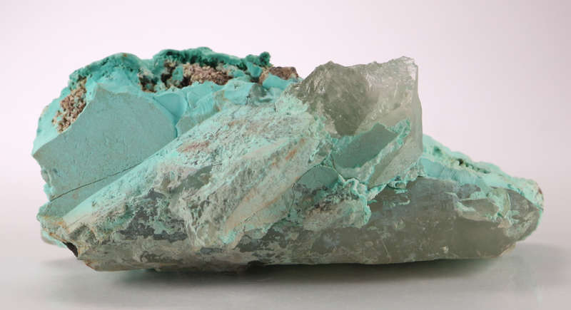 Chrysocolla on Quartz , Artonvilla Mine, Musina, South Africa