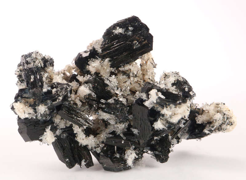 Quartz on black Tourmaline Cluster, Erongo Mnt Region, Namibia