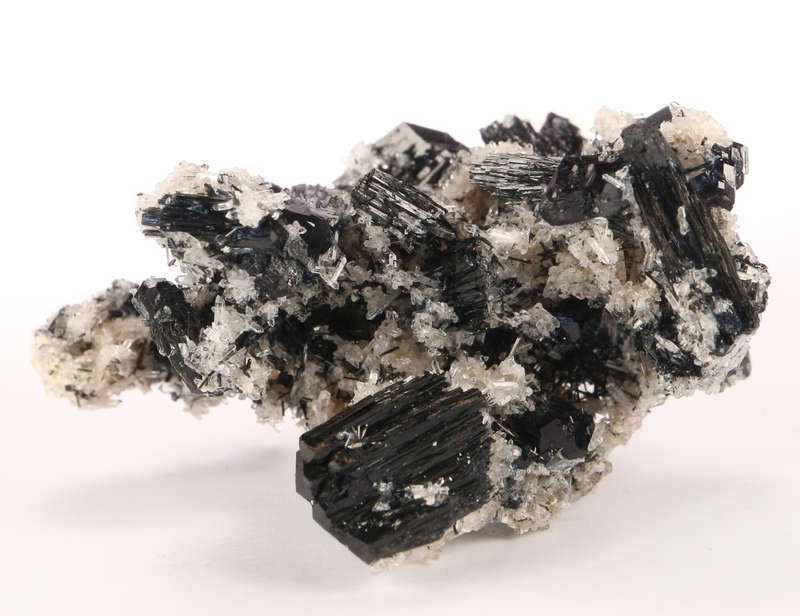 Quartz on black Tourmaline Cluster, Erongo Mnt Region, Namibia