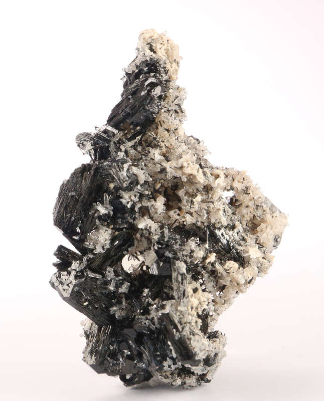 Quartz on black Tourmaline Cluster, Erongo Mnt Region, Namibia