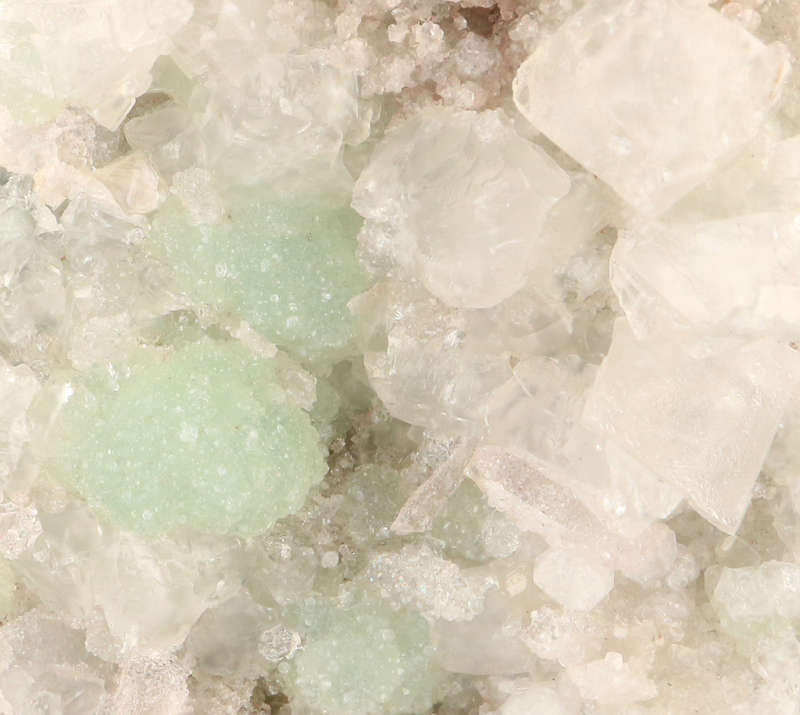 Prehnite, Quartz, Analcime and Calcite, Gobobosebberge Mnt, Namibia