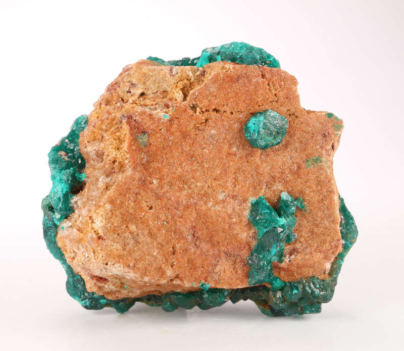 Malachite on Dioptase, Kimbedi, Mindouli, Brazzaville, Congo