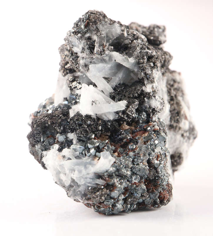 Celestine on Hausmannite, N'Chwaning II, Northern Cape, South Africa