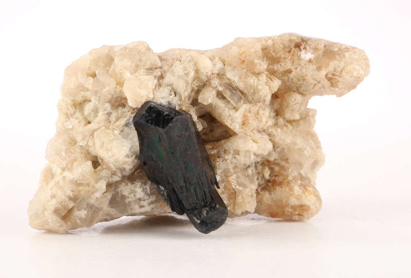 Schorl on Quartz, Erongo Mnt Region, Namibia