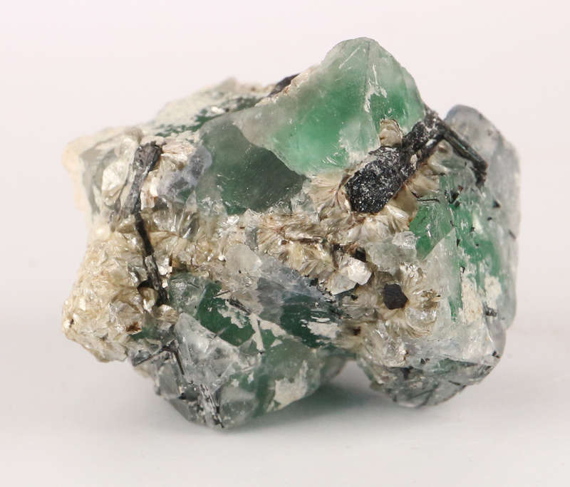 Schorl on Fluorite, Erongo Mnt Region, Namibia