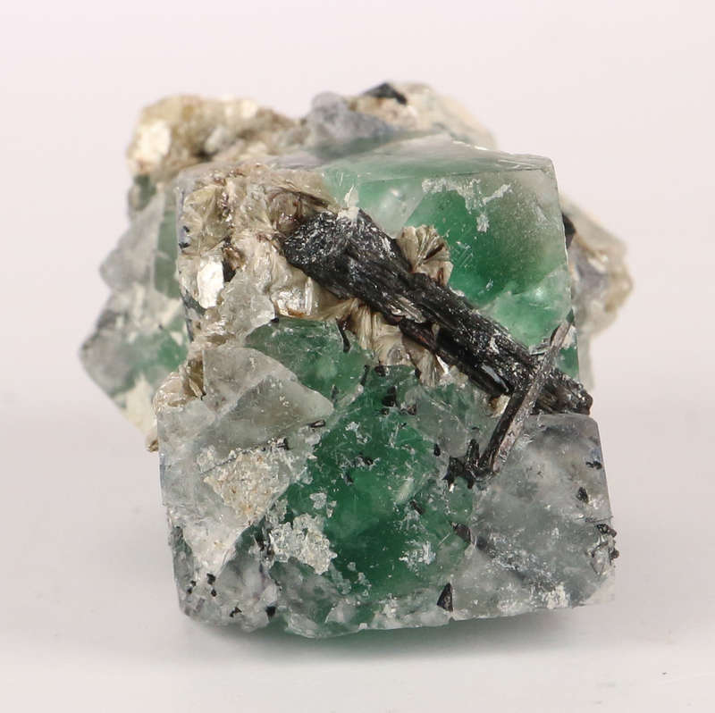Schorl on Fluorite, Erongo Mnt Region, Namibia