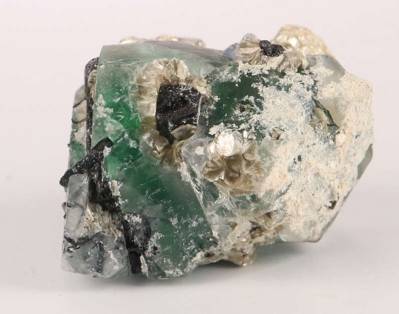 Schorl on Fluorite, Erongo Mnt Region, Namibia