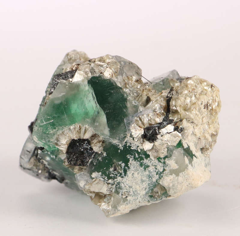 Schorl on Fluorite, Erongo Mnt Region, Namibia