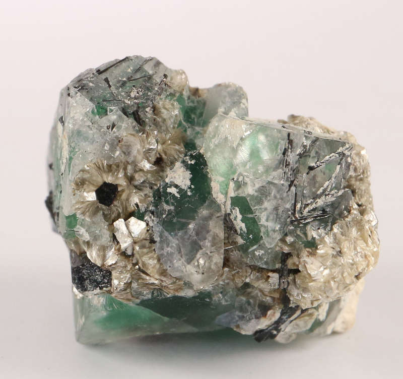 Schorl on Fluorite, Erongo Mnt Region, Namibia