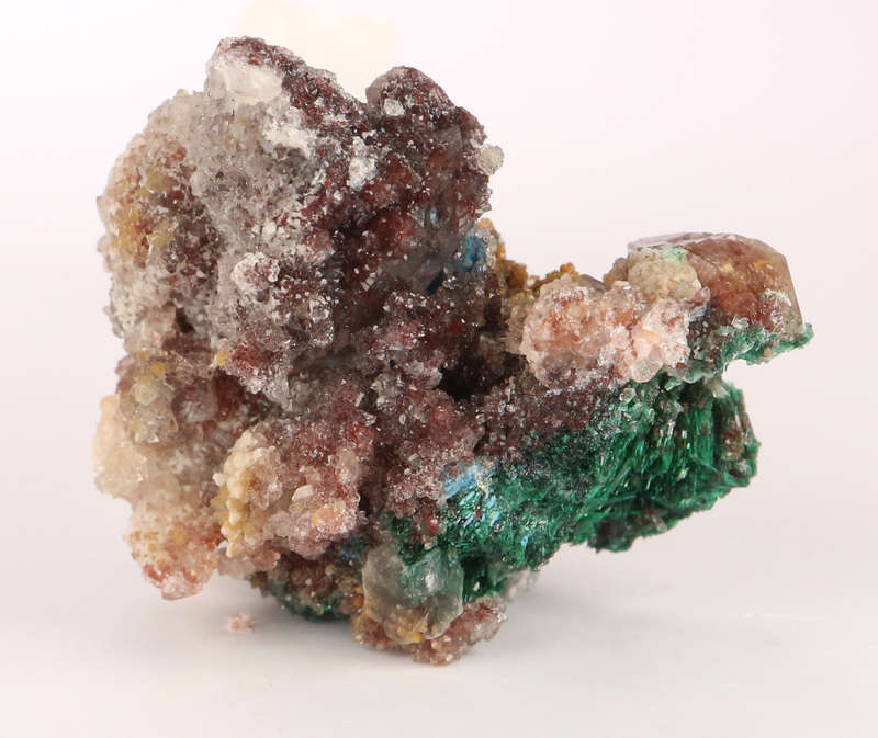 Malachite on Shattuckite incl Quartz, Tantara Mine, DRC