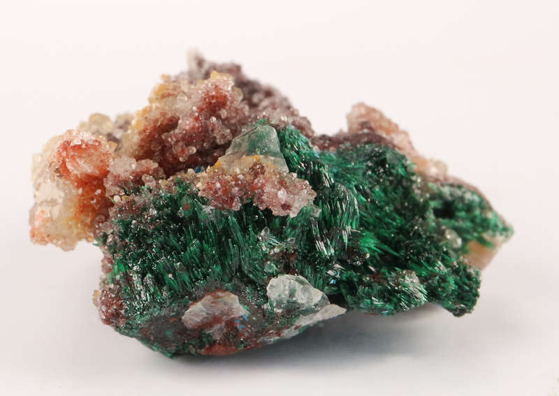 Malachite on Shattuckite incl Quartz, Tantara Mine, DRC