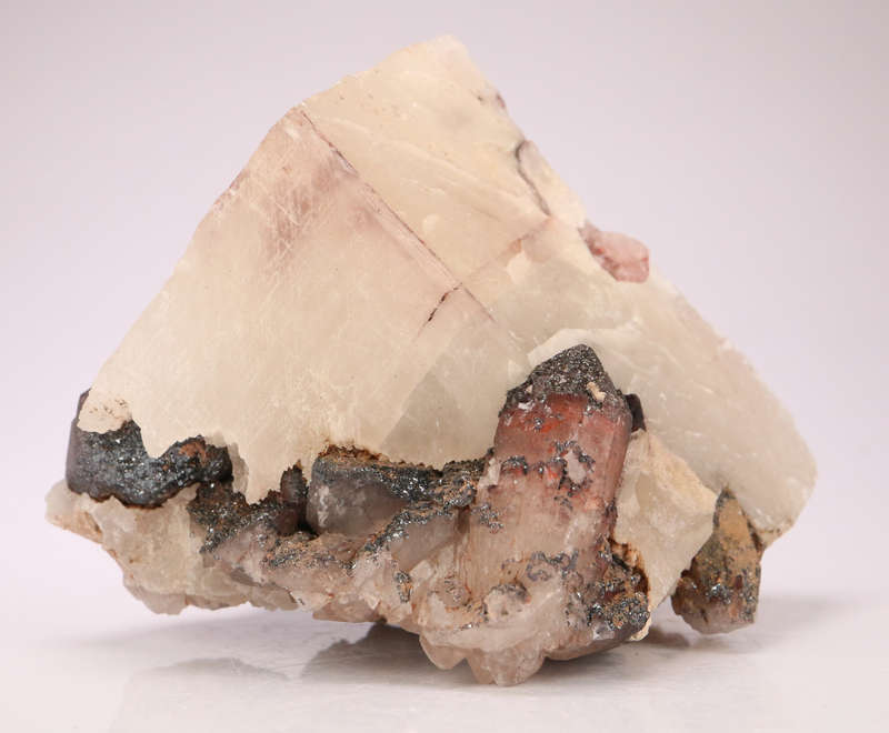 Calcite on Hematite incl Quartz, Orange River Area, Northern Cape, South Africa