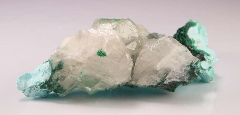 Calcite on Malachite, Mashamba West Mine, DRC
