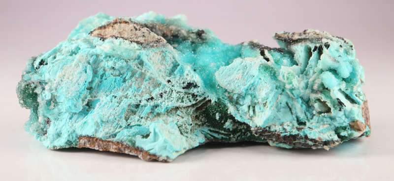 Quartz on Chrysocolla, Tenke Fungurume, DR Congo