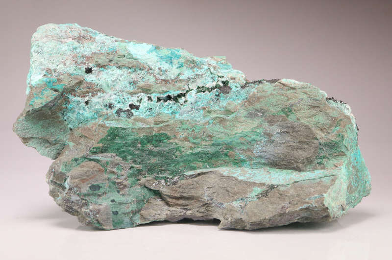 Quartz on Malachite & Chrysocolla, Tenke Fungurume, DR Congo
