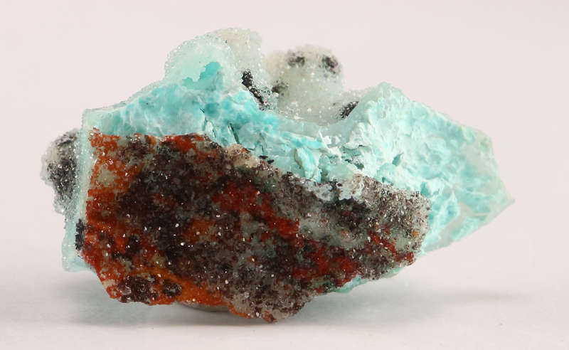 Quartz on Chrysocolla psm Azurite, Tenke Fungurume, DR Congo