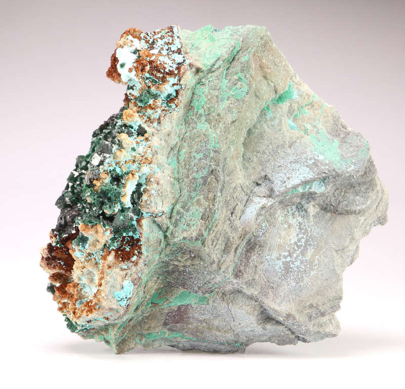 Malachite on Chrysocolla, Tenke Fungurume, DR Congo