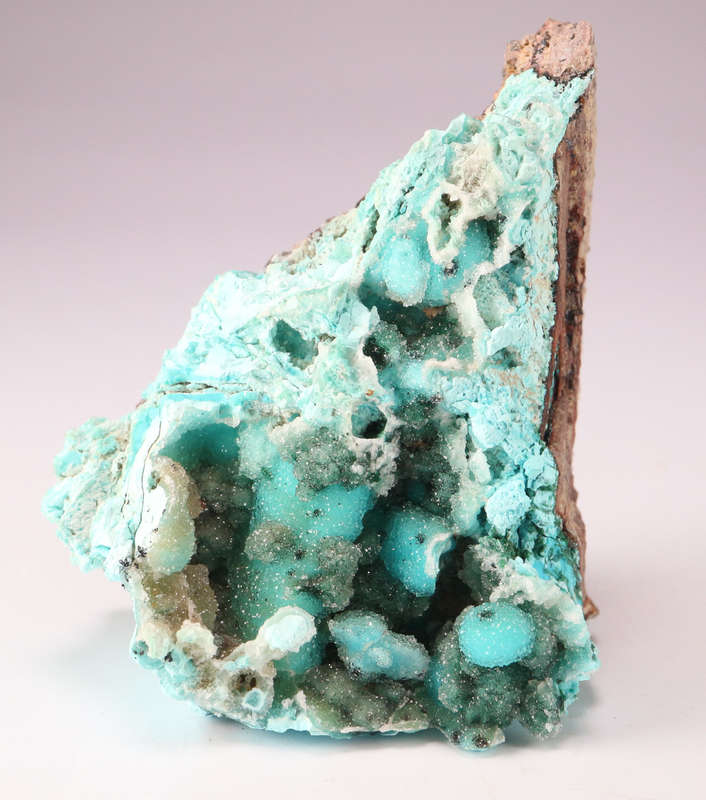 Quartz on Chrysocolla on Matrix, Tenke Fungurume, DR Congo