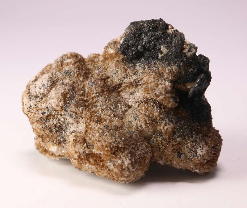 Manganite on Calcite on Matrix, N'Chwaning II, Northern Cape, South Africa