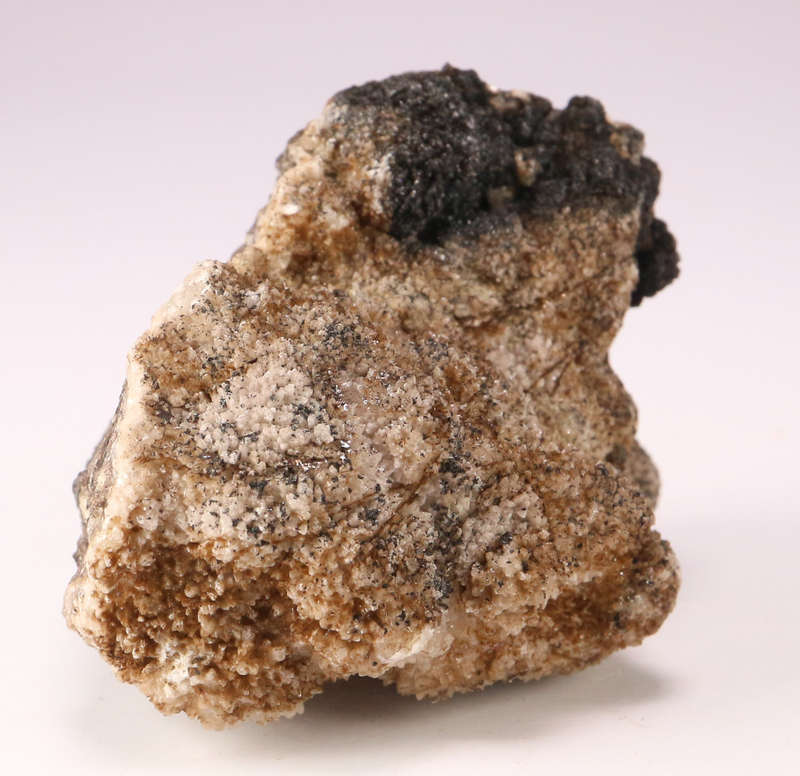 Manganite on Calcite on Matrix, N'Chwaning II, Northern Cape, South Africa