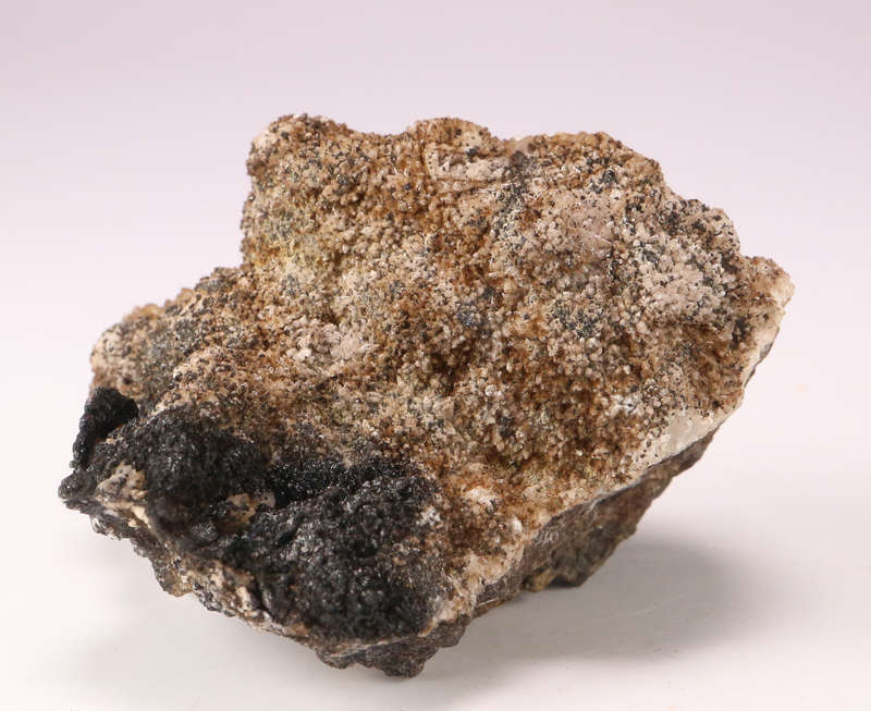 Manganite on Calcite on Matrix, N'Chwaning II, Northern Cape, South Africa