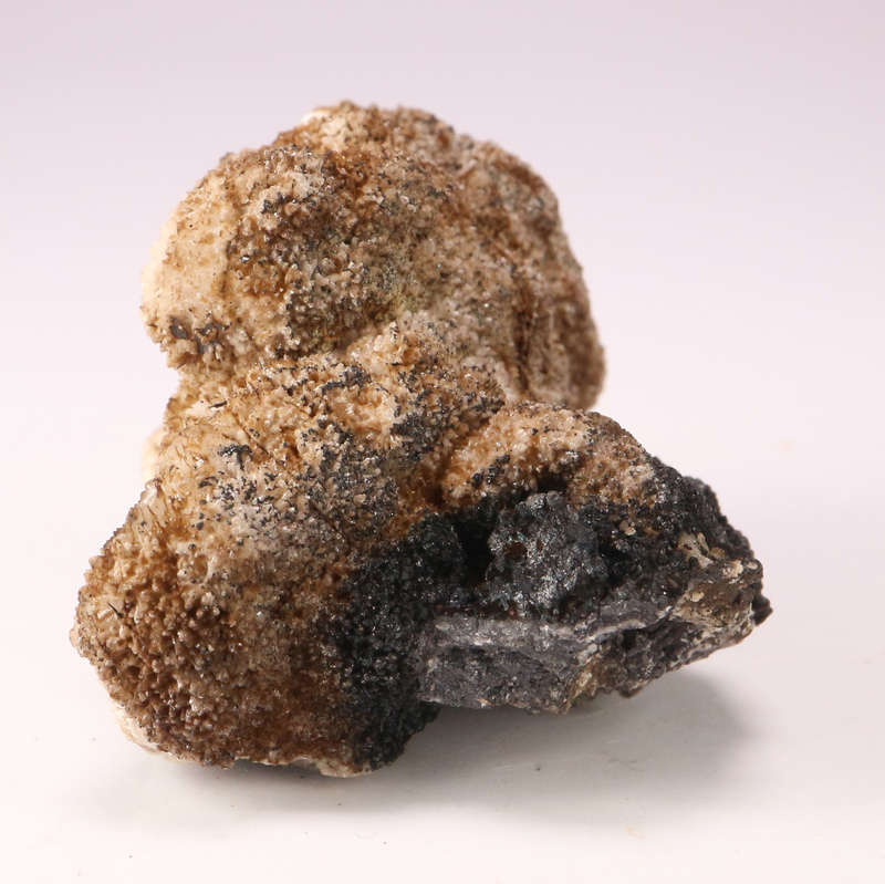 Manganite on Calcite on Matrix, N'Chwaning II, Northern Cape, South Africa