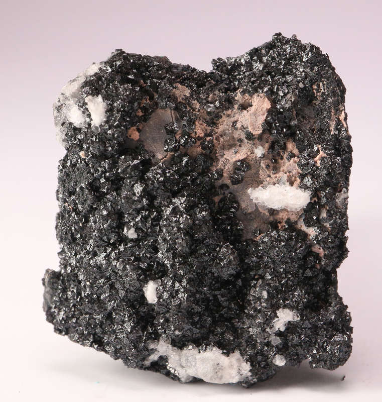 Calcite on Hausmannite, N'Chwaning II, Northern Cape, South Africa