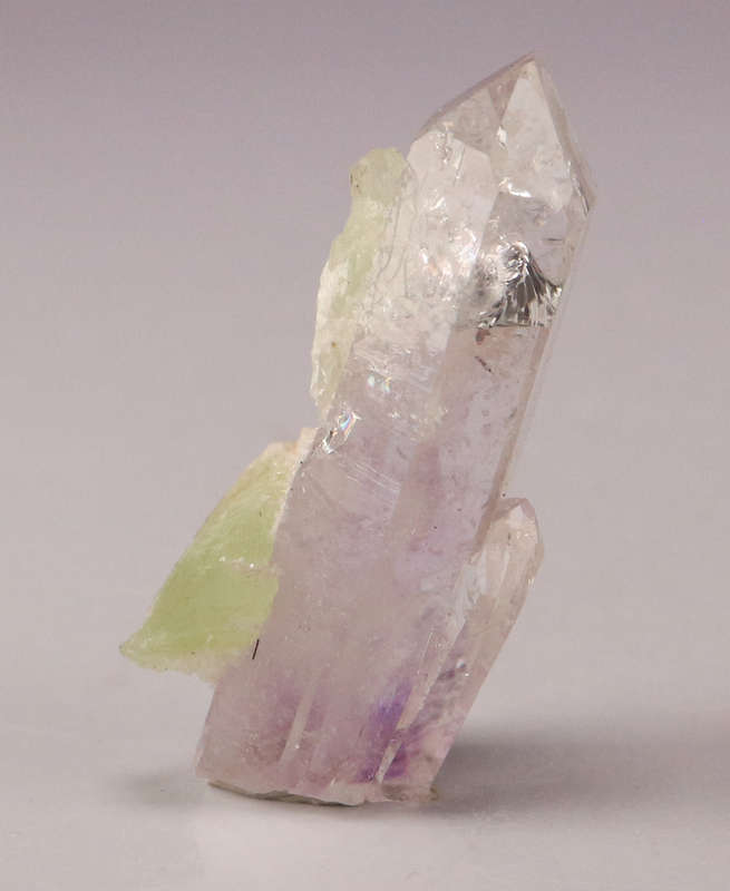 Prehnite on Amethyst incl Quartz, Gobobosebberge Mnt, Namibia
