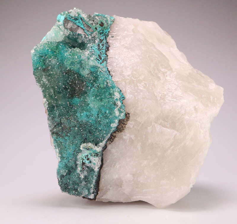 Quartz over Zincolibethenite on Quartz, Skorpion Mine, Karas Region, Namibia