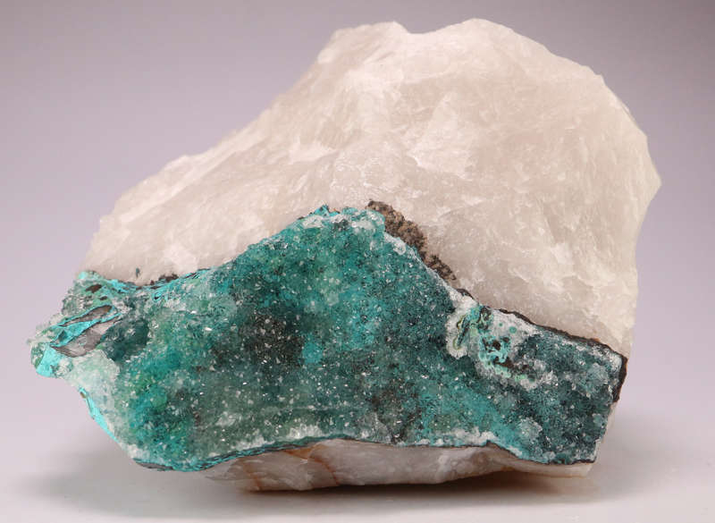 Quartz over Zincolibethenite on Quartz, Skorpion Mine, Karas Region, Namibia