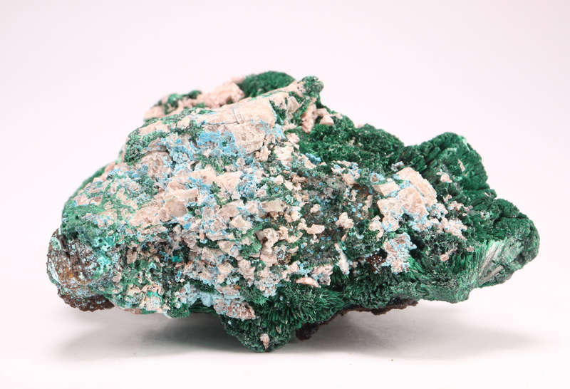 Dolomite on Malachite, Mashamba West Mine, DRC