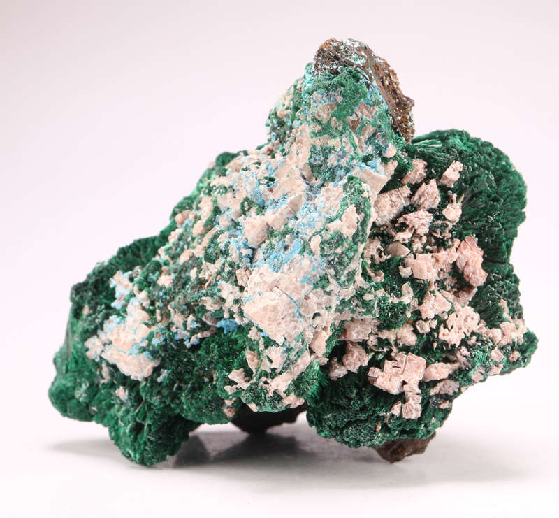 Dolomite on Malachite, Mashamba West Mine, DRC