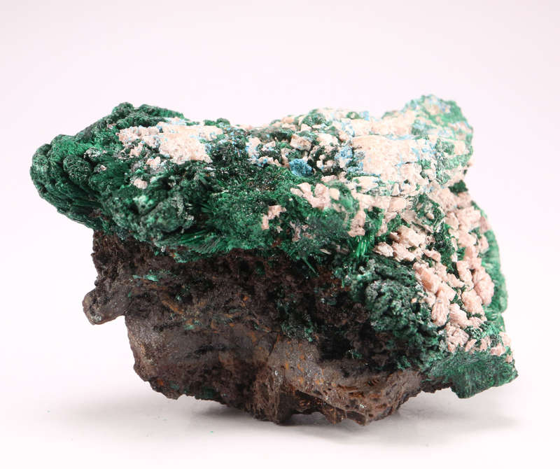 Dolomite on Malachite, Mashamba West Mine, DRC