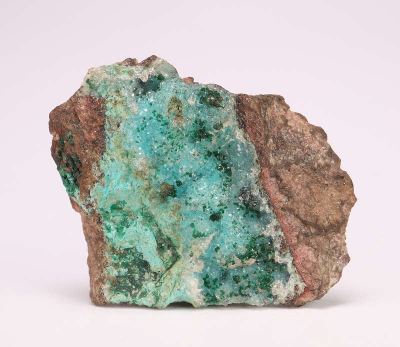 Quartz Over Chrysocolla on Matrix, Tenke Fungurume, DR Congo