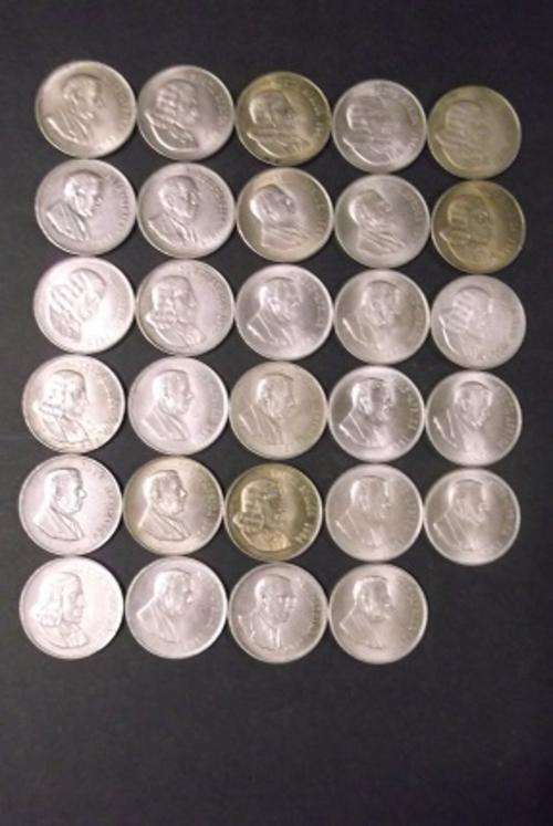 Silver R1 coins. Total 29 coins.
