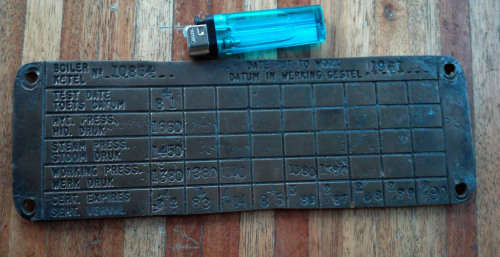 BRASS BOILER PLATE.