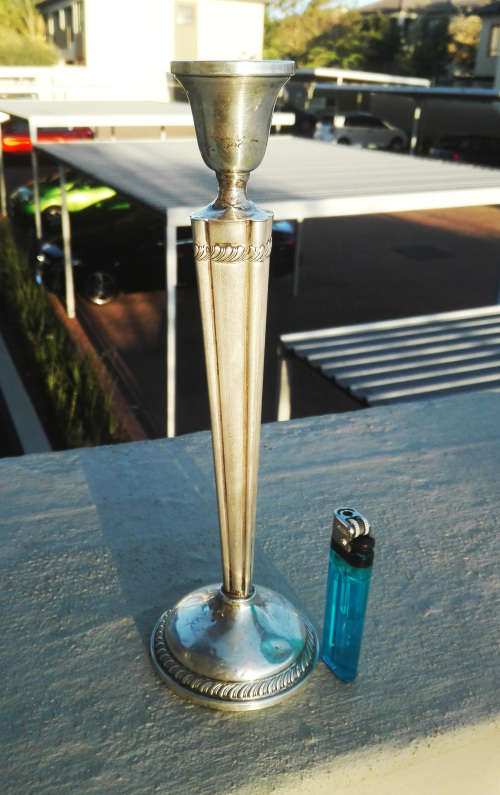 VINTAGE STERLING SILVER CANDLE STICK.