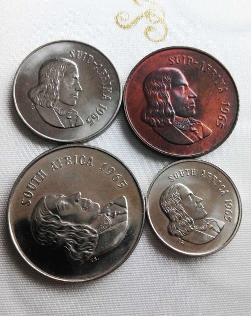 PROOF 1965 COINS. BID PER SET OF FOUR COINS.