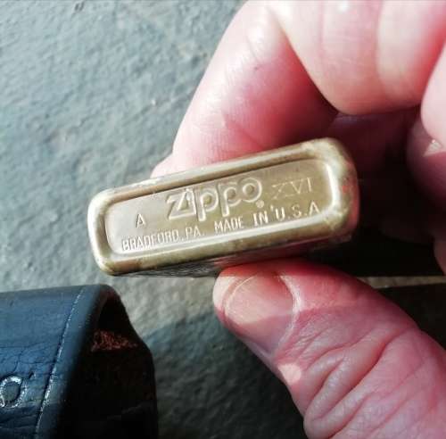 VINTAGE ZIPPO LIGHTER, AND LEATHER POUCH