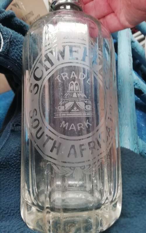 SCHWEPPES SODA WATER BOTTLE.