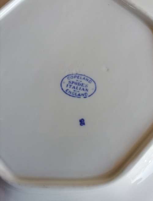 TWO COPELAND SPODE DINNER PLATES.